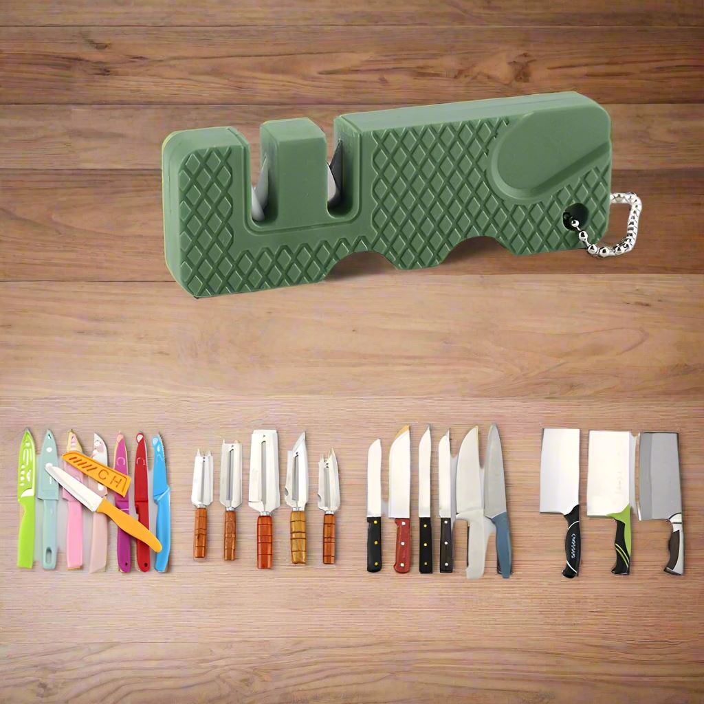 Aiguiseur de Couteaux - MiniOutdoorsKnifeSharpener™ - Vert - Nature en Camping