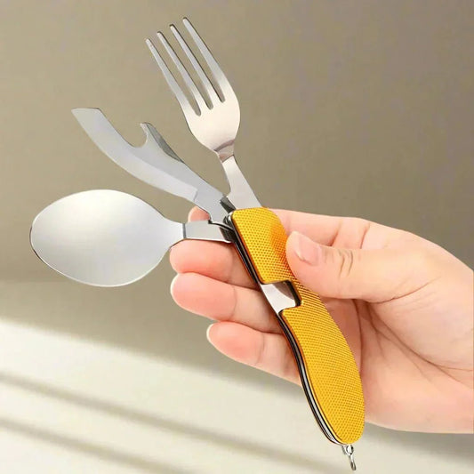 Couteau Suisse - FoldableTablewareSet™ - Jaune - Nature en Camping