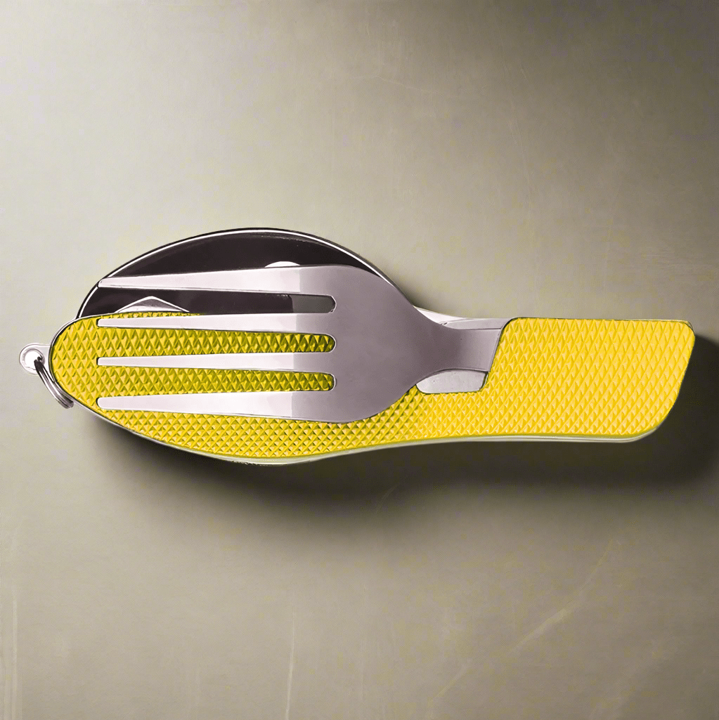 Couteau Suisse - FoldableTablewareSet™ - Jaune - Nature en Camping