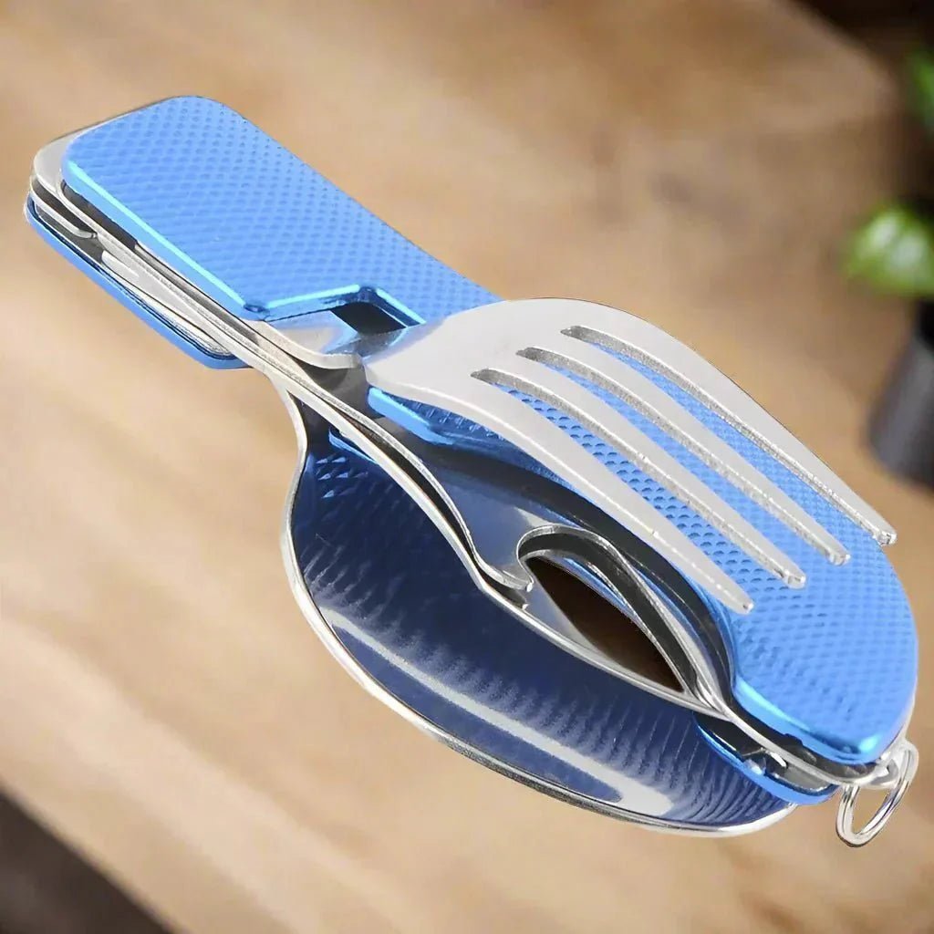 Couteau Suisse - FoldableTablewareSet™ - Bleu - Nature en Camping