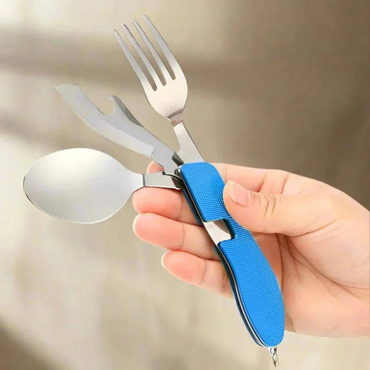 Couteau Suisse - FoldableTablewareSet™ - Bleu - Nature en Camping