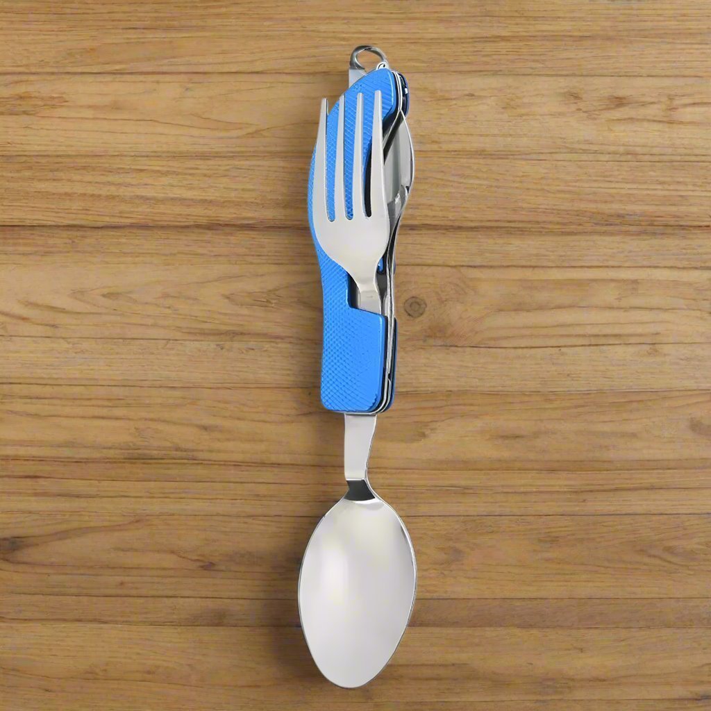 Couteau Suisse - FoldableTablewareSet™ - Bleu - Nature en Camping