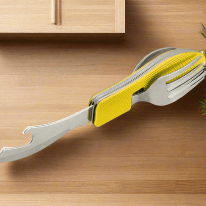 Couteau Suisse - FoldableTablewareSet™ - Jaune - Nature en Camping