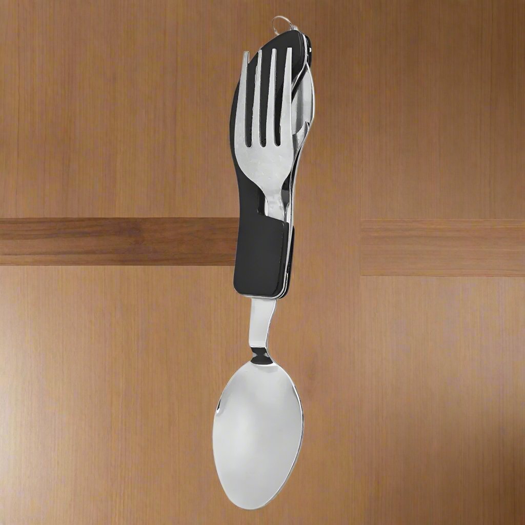 Couteau Suisse - FoldableTablewareSet™ - Noir - Nature en Camping
