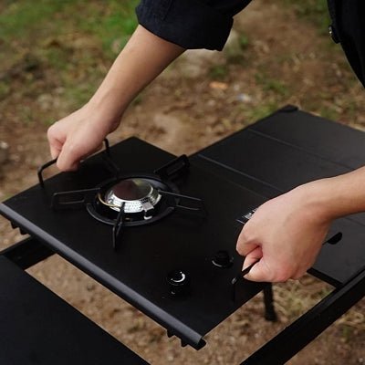 Réchaud à Gaz Camping - CampGasStove™ - Noir - Nature en Camping