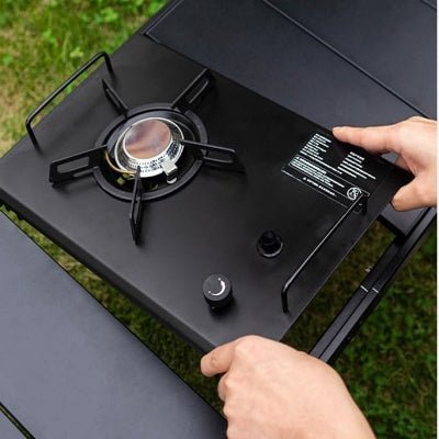 Réchaud à Gaz Camping - CampGasStove™ - Noir - Nature en Camping